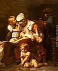 Paul Delaroche Famous Paintings - Juene Mere Et Ses Enfants